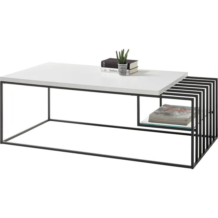 Couchtisch >Jurien Bay< in Weiß matt lackiert - 120x40x60cm (BxHxT)