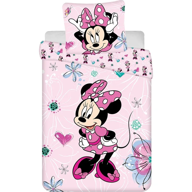 Disney Minnie Mouse Design Kuschelige Bettwäsche Baumwolle, 160x200 cm & 70x80 cm
