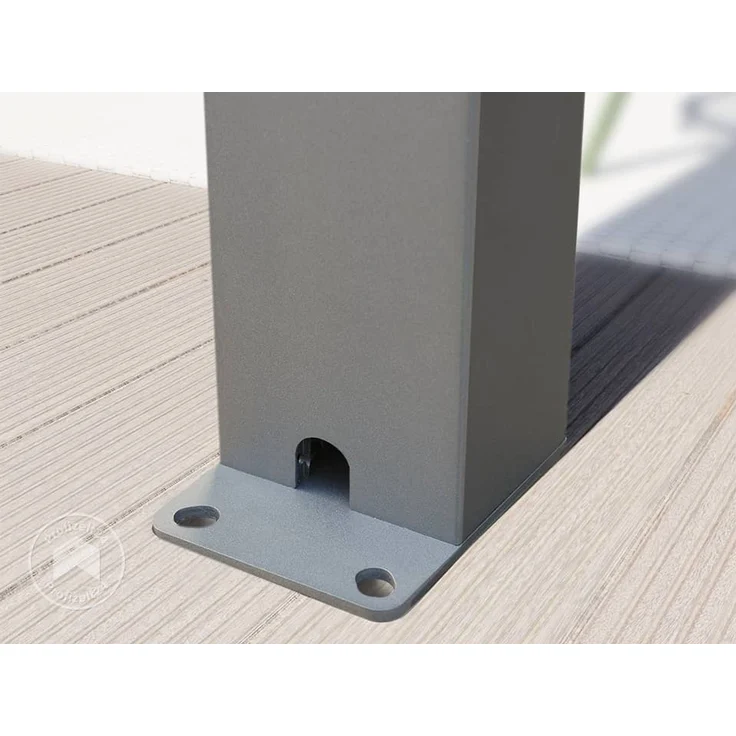 PRIMEYARD Pergola 3x6 m Aluminium-Pfosten mit Lamellendach aus Stahl graue Terrassenüberdachung – Bild 9