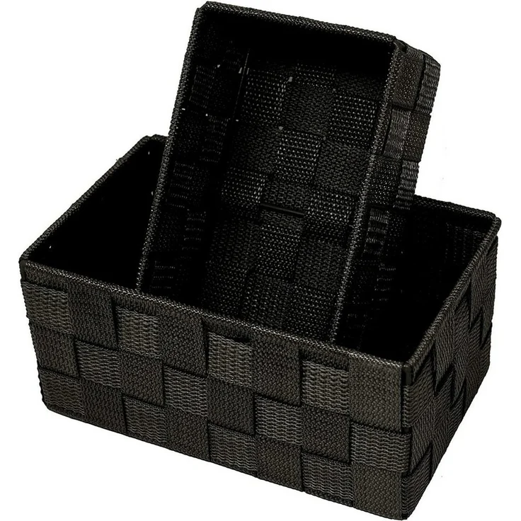 Lashuma Aufbewahrungskorb (Set, 2 St), geflochtene Geschenkboxen schwarz – Bild 3