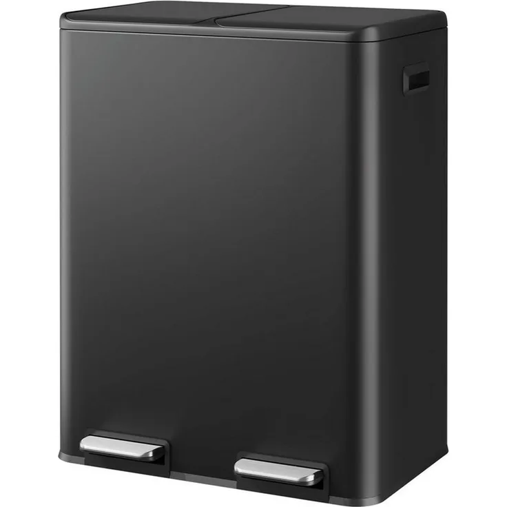 WLIVE Mülleimer Küche 60L (2x30L), Doppel-Mülleimer mit 2 Fächern, Edelstahl, für Küche & Haushalt
