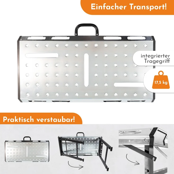 Schweißtisch klappbar, Werkbank höhenverstellbar aus Stahl, Multifunktionstisch bis 450kg belastbar – Bild 4