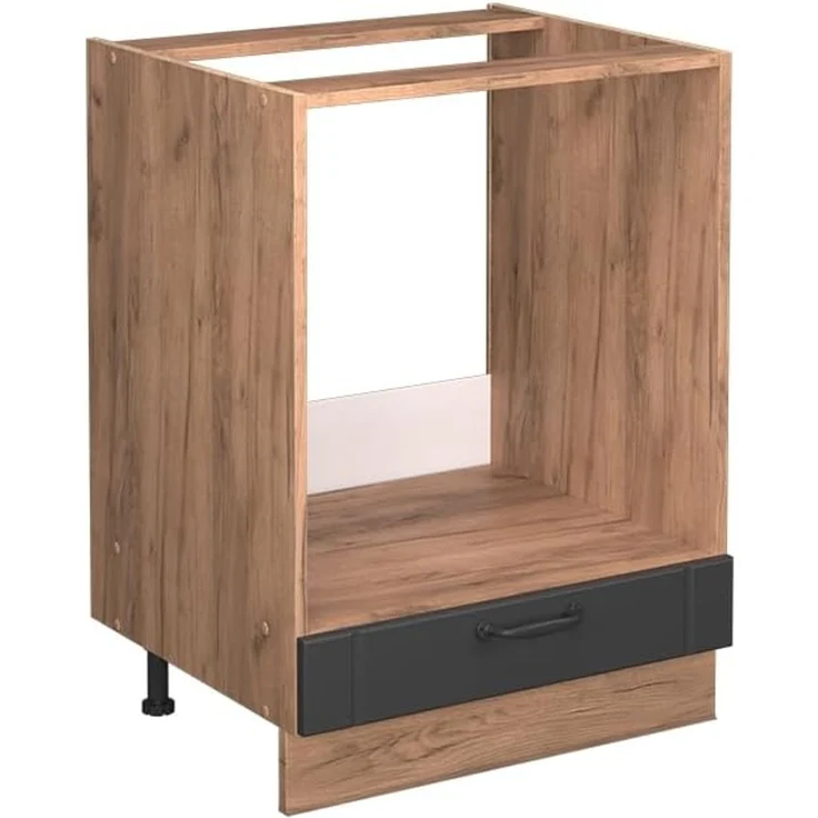 Herdumbauschrank Fame-Line Dunkelgrau 60 cm , AP Eiche Vicco – Bild 1