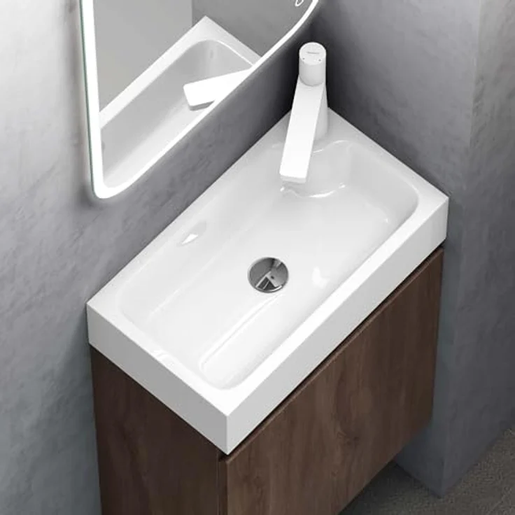 doporro Badmöbel-Set mit Waschbecken Waschtischunterschrank Wandmontage SoftClose Pisa02 – Bild 5