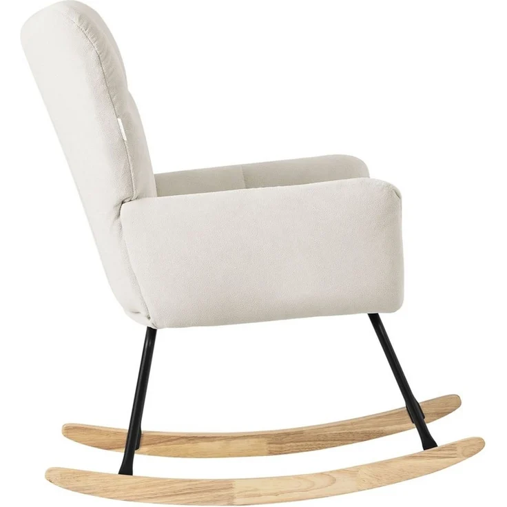 ML-DESIGN Stuhl Schaukelsessel Ohrenstuhl Schaukelstuhl Akzentstuhl Schwingstuhl (1 St), Stillsessel ideal für Wohn- & Babyzimmer Schwingsessel Frottee-Optik – Bild 2