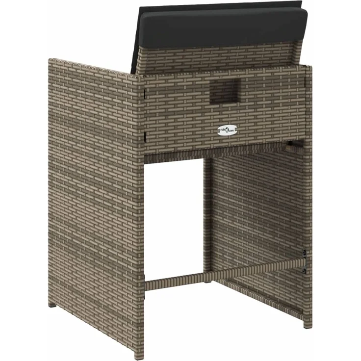 vidaXL Gartenstühle mit Kissen 4 Stk. Grau Poly Rattan 364985 – Bild 7