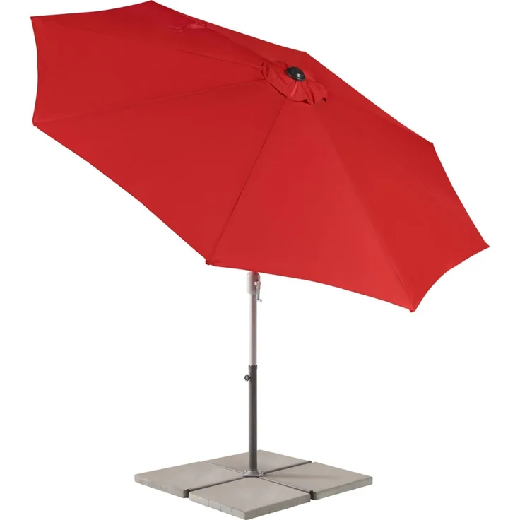 Primaster Sonnenschirm Kreta neigbar rot 300cm UV-Schutz 60 Gartenschirm Alu – Bild 3