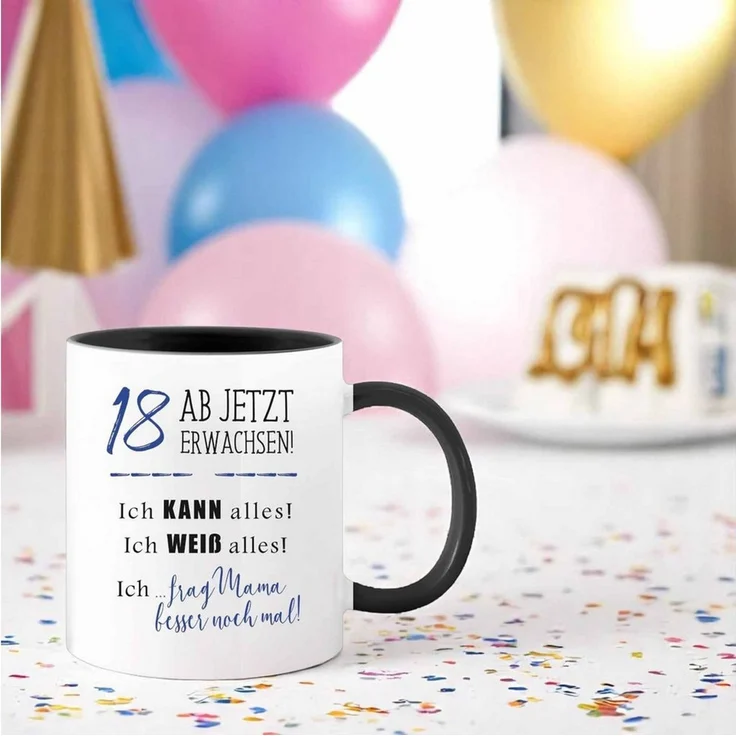 Camolo Tasse Keramik Tasse - 18 Ab jetzt erwachsen, Keramik – Bild 3