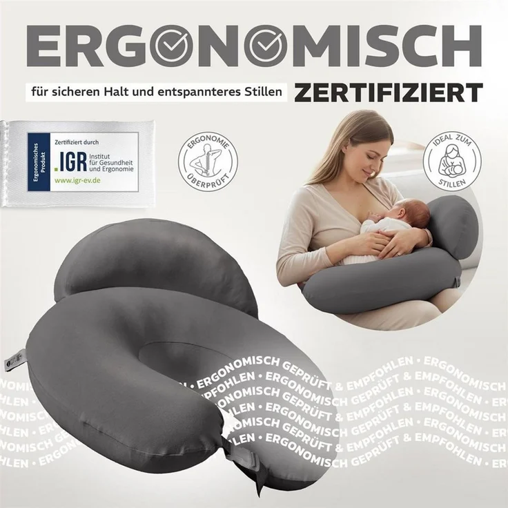 SEI Design Stillkissen Stillkissen mit verstellbarem Hüftgurt, entlastet Schultern und Nacken, mit Sicherheitsgurt, zusätzliches Kissen als Barriere – Bild 4