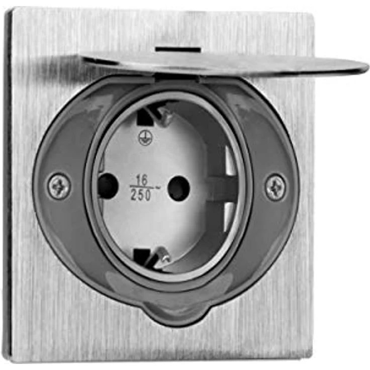 Boden Einbausteckdose, IP44, Edelstahl, 3680W – Bild 2