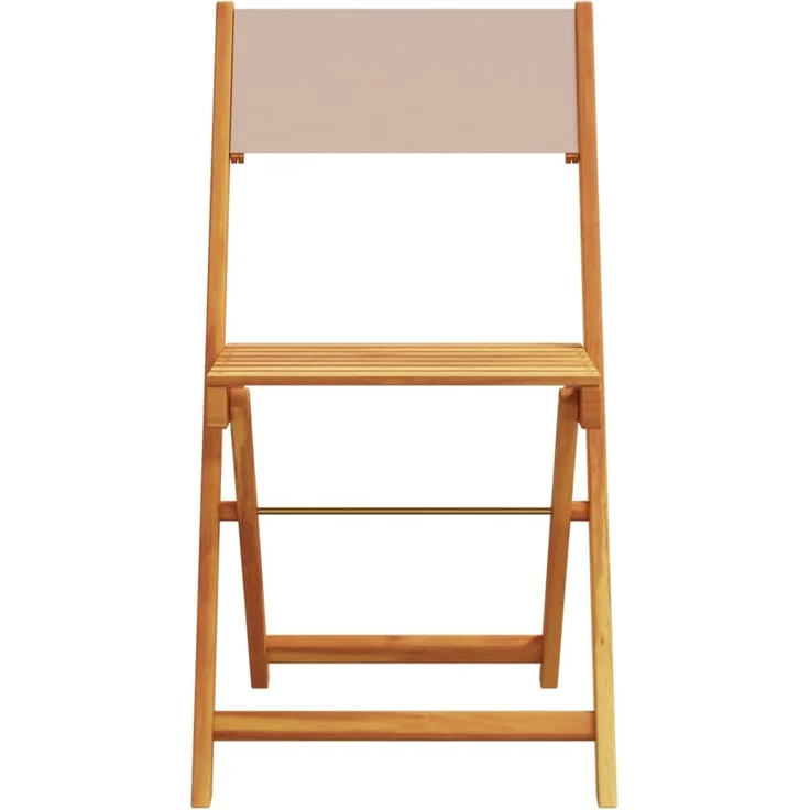 vidaXL Gartenstühle 6 Stk. Klappbar Taupe Stoff und Massivholz 3214617 – Bild 3