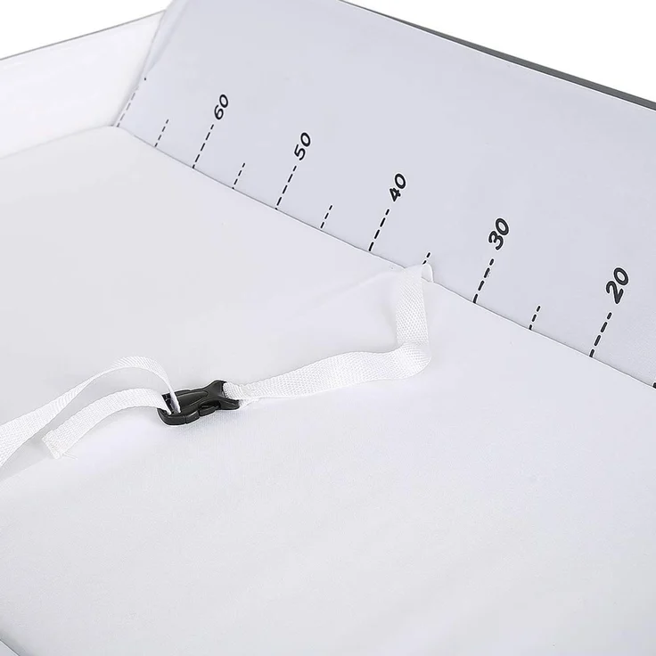 Faltbarer Wickeltisch, Tragbar und Höhenverstellbar - 2-in-1 Mit Badewanne für Babys von Geburt bis 12 Monate - Grau/Weiß – Bild 2