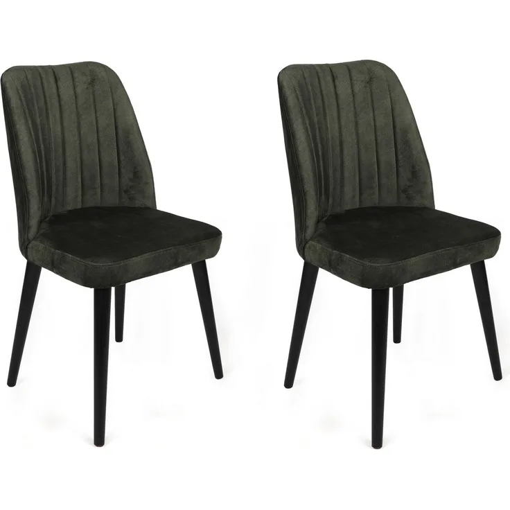 Skye Decor 'Alfa-432 V2' Stuhlset (2-teilig), Khaki / Schwarz, 50 x 90 x 49 cm