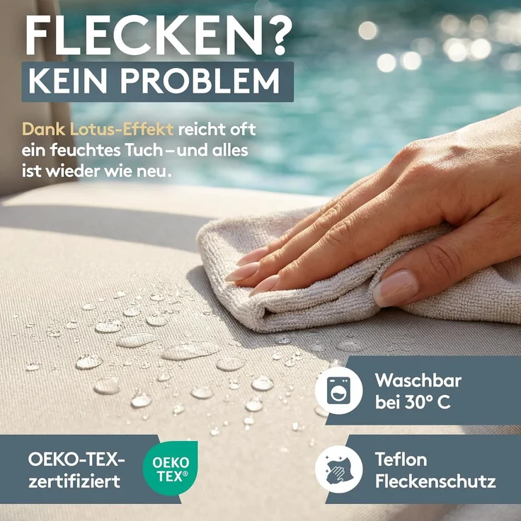 LILENO HOME Gartenstuhl Auflagen [1er Set - Hochlehner] in Grau - bequeme Liegen als Sitzauflagen für Gartenmöbel - Stuhlkissen für Gartenstühle und Klappstühle MIA – Bild 5