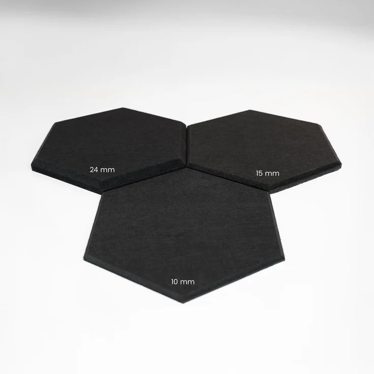 HOME DELUXE Akustikplatten Hexagon selbstklebend SILENT - 15er Set Schwarz – Bild 8