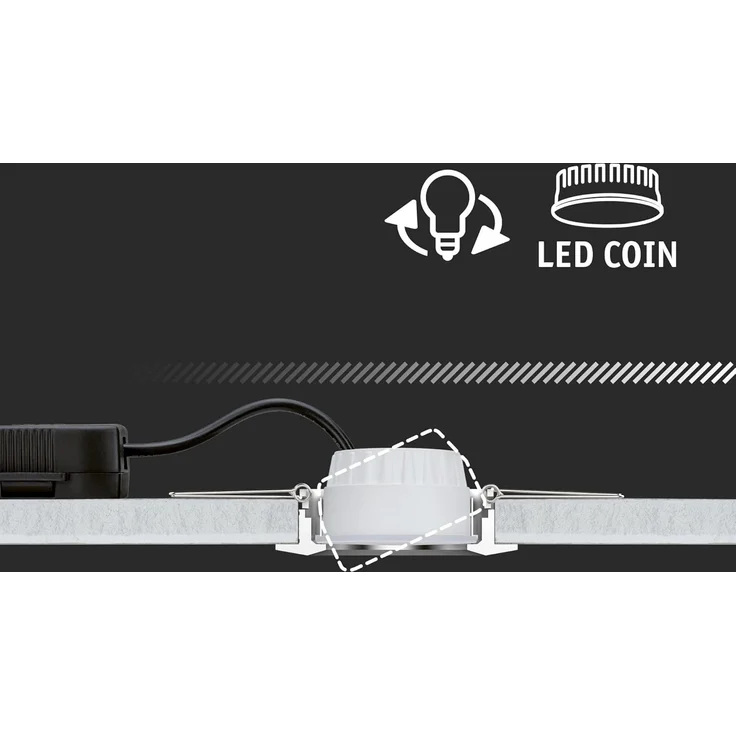 Paulmann 93903 Einbauleuchte LED Coin Slim IP23 rund Alu 3er-Set dimmbar und schwenkbar – Bild 3