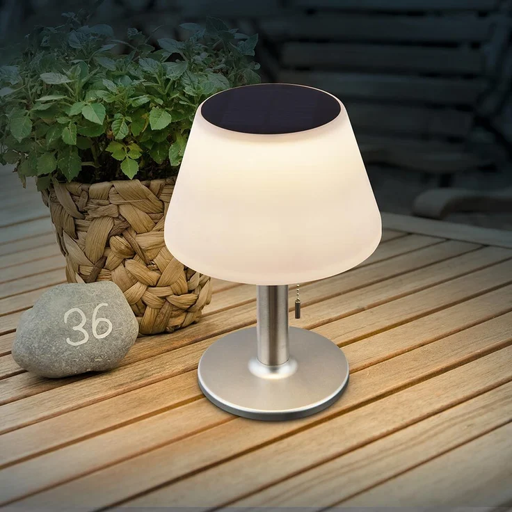 2er Set LED Solar Tischleuchte, Kunststoff, weiß, Höhe 28 cm – Bild 8