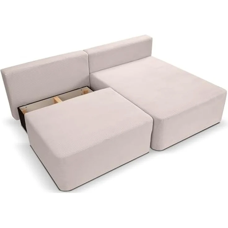 Ecksofa (B/H/T: 213x95x158 cm) in Grau-beige – Bild 5
