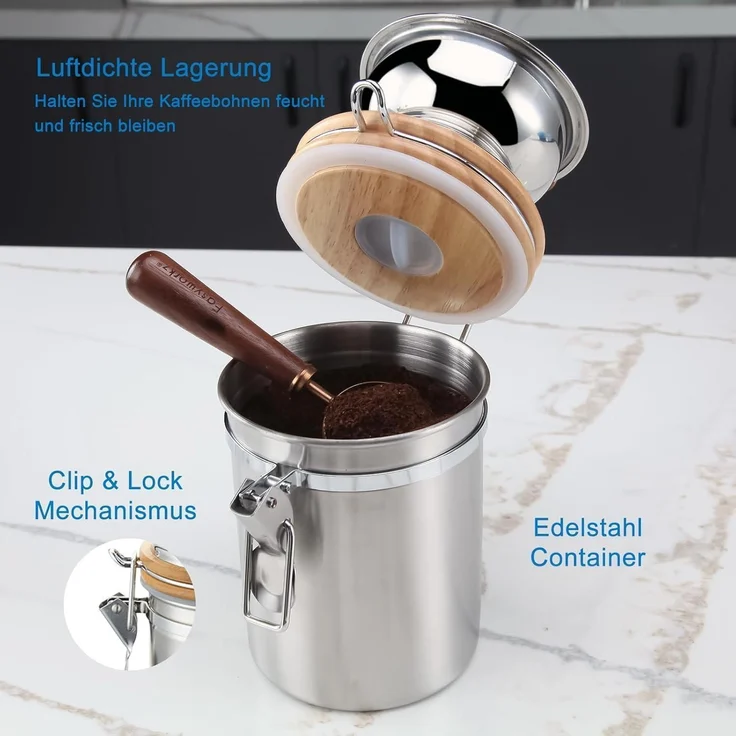 Easyworkz Manuelle Kaffeemühle Edelstahl Einstellbar Espresso Silber – Bild 4