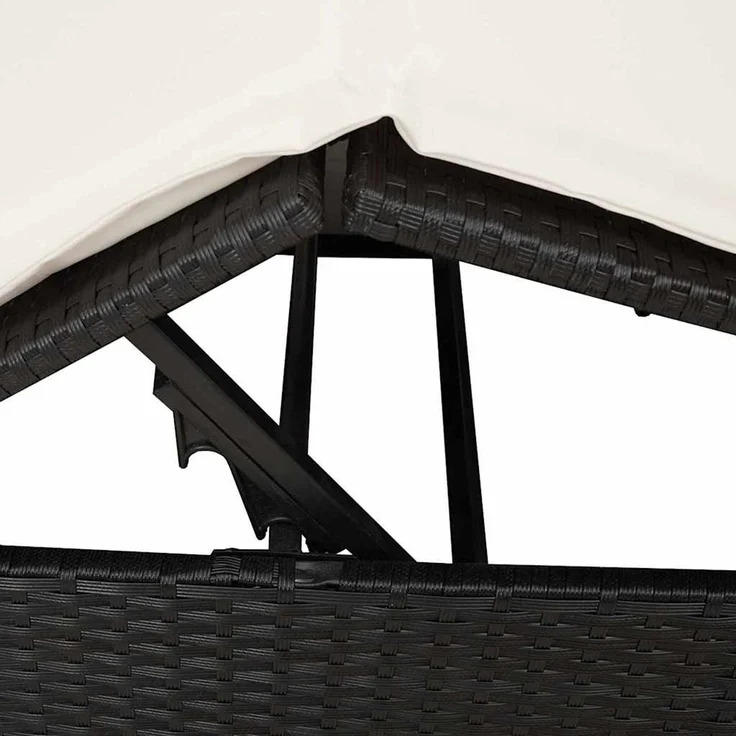 vidaXL Doppelte Sonnenliege Warmes Weiß Poly-Rattan 3376127 – Bild 8
