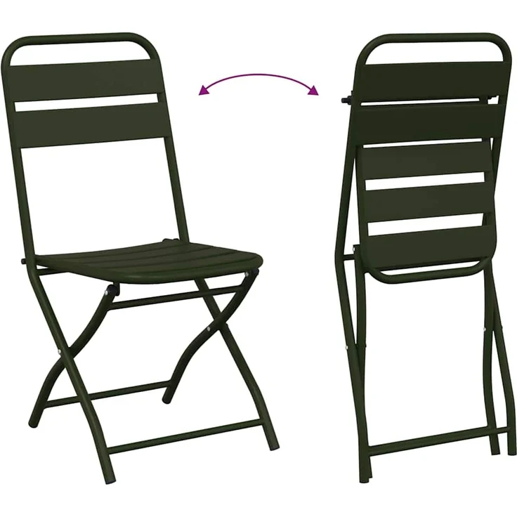 vidaXL Gartenklappstuhl 2 pcs Grün 42 x 52 x 82 cm 42002937 – Bild 10