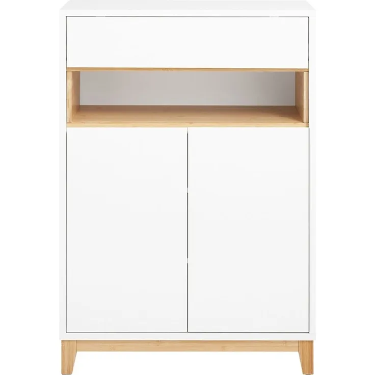 SoBuy FSB97-WN Schuhschrank, MDF, Lackiert, Weiß, 60 x 85 x 34 cm