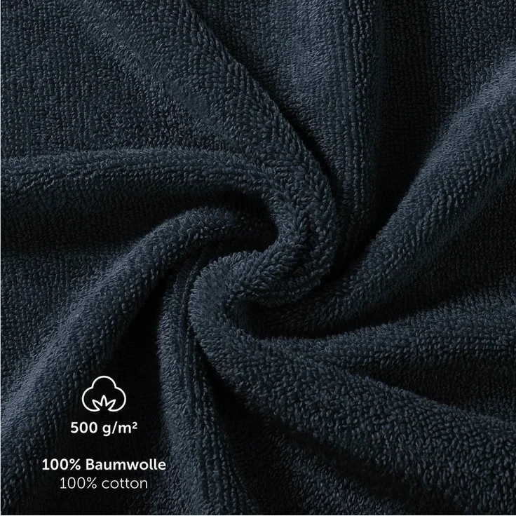 Blumtal Waschhandschuh 10er Set aus Frottee 15x20 cm - weich und saugstark, (Set), mit modischer Bordüre und praktischer Aufhängeschlaufe, 100% Baumwolle – Bild 2
