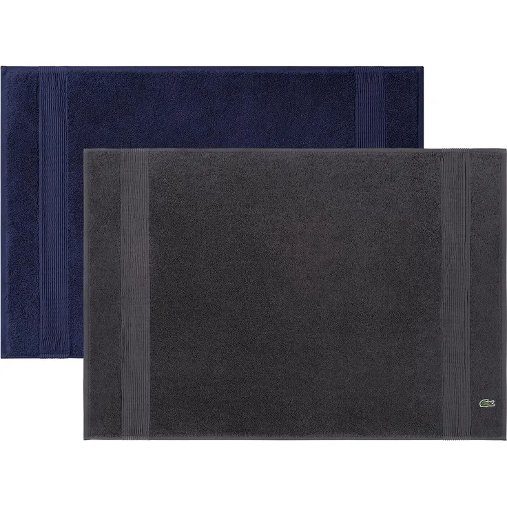 LACOSTE Badematte - LLECROCO, Badvorleger, Bio-Baumwolle Marine 50x70 cm