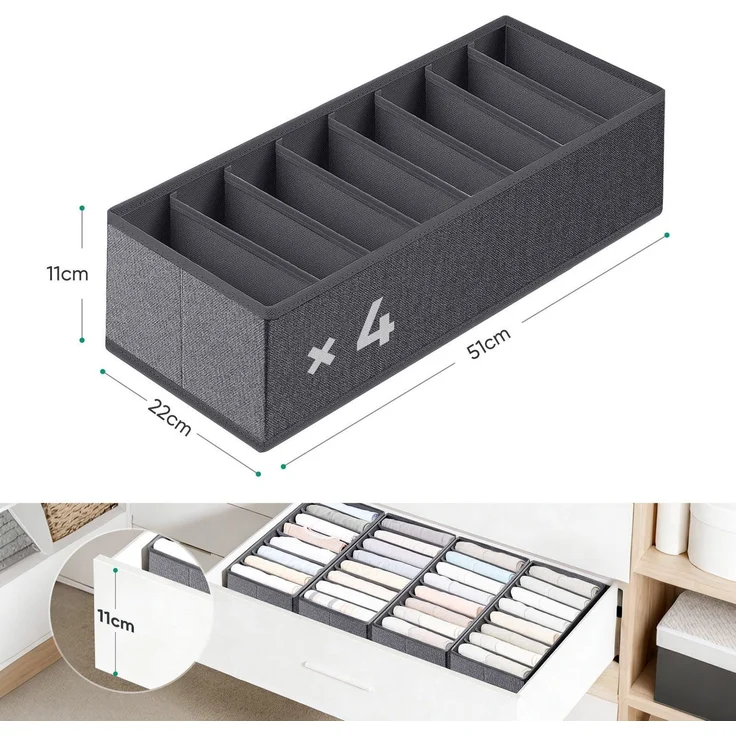 Sekey Aufbewahrungsbox Schubladen Organizer aus Vliesstoff Faltbare Aufbewahrungsboxen mit Fächer für PAX100(32 Fächer) – Bild 10