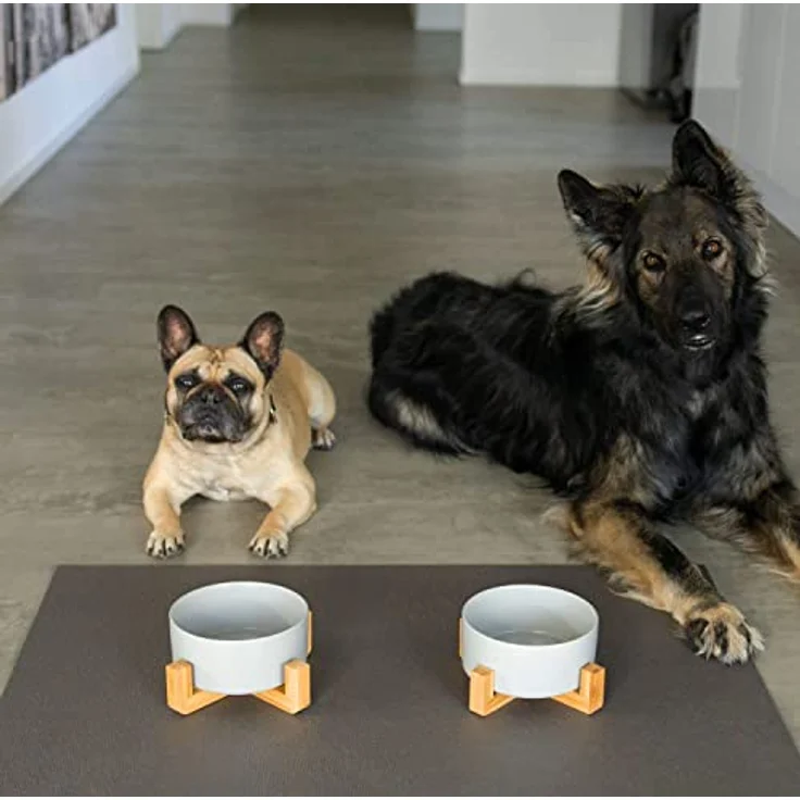 SanoZoo® Napfunterlage - Öko-TEX - Made in Germany - rutschfeste Futtermatte für Hunde & Katzen 60x90 cm Grau, wasserfest – Bild 10