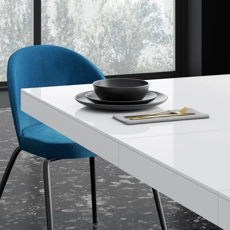 designimpex Esstisch Design Tisch HEN-111 Weiß Hochglanz ausziehbar 160 bis 256 cm – Bild 7