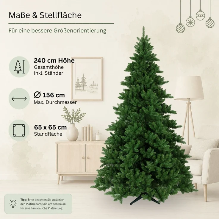 RS Trade 'HXT 19001' Künstlicher Weihnachtsbaum, grün, 240 x 156 x 156 cm – Bild 5