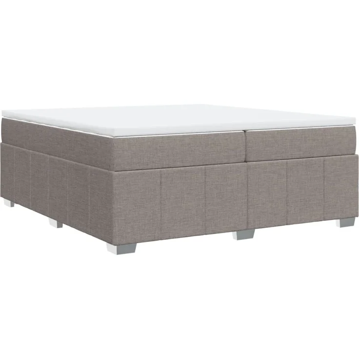 vidaXL Boxspringbett mit Matratze Taupe 200x200 cm Stoff 3285502 – Bild 8