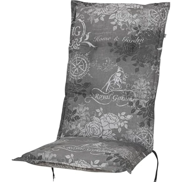 KETTtex Hochlehnerauflage Hochlehner Bali 2384 grau Rosen Royal Garden 120x49x8 cm KETTtex, (1 St) – Bild 1