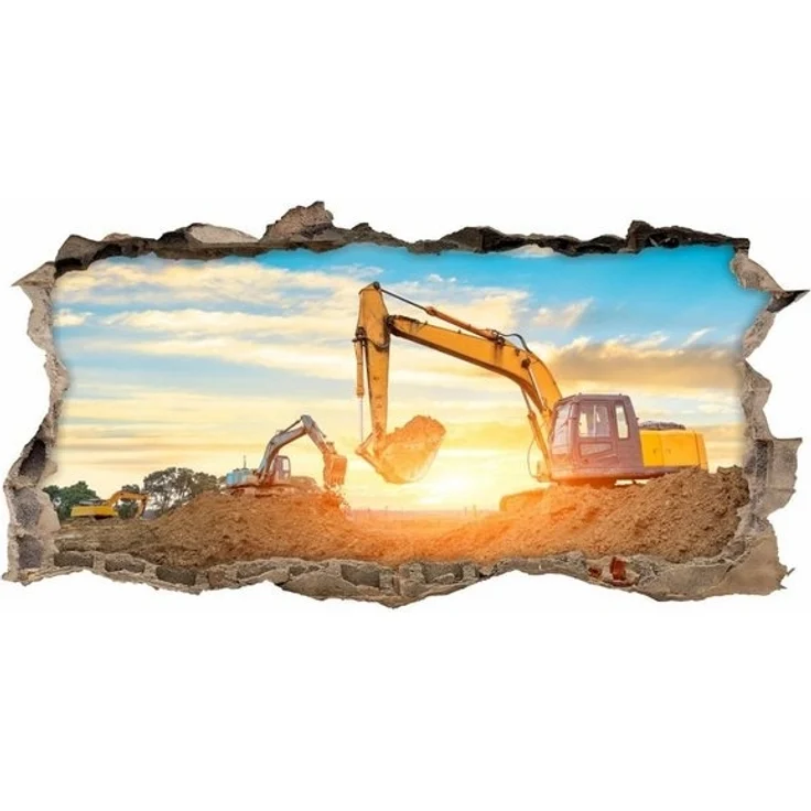 nikima Wandtattoo 177 Wandtattoo Bagger - Loch in der Wand - 750 x 380 mm (PVC-Folie), in 6 vers. Größen – Bild 4