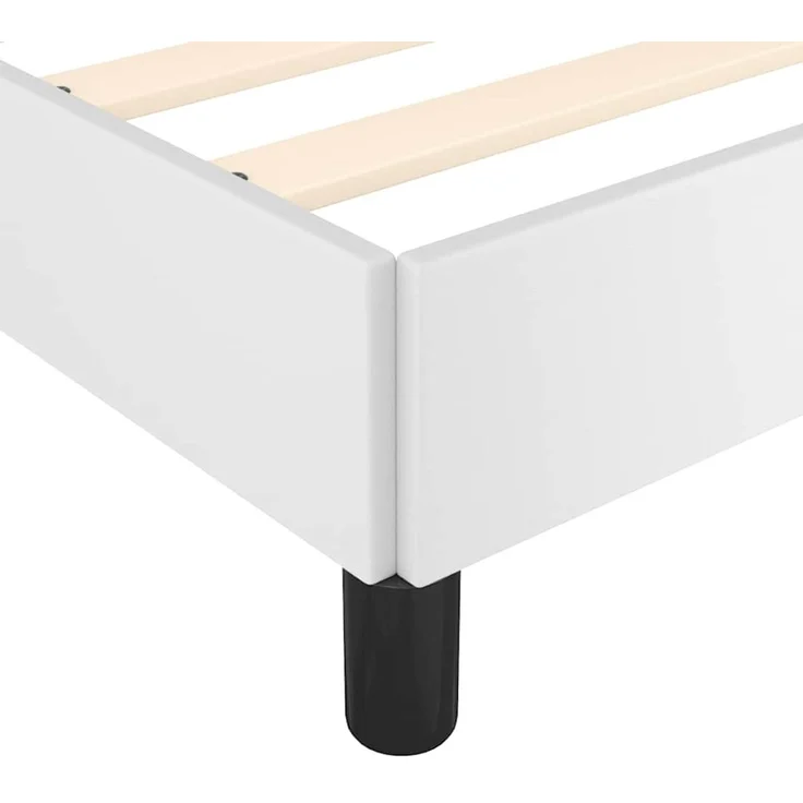 Doppelbett, Bettgestell Modernen mit Kopfteil ohne Matratze Weiß 200x200 cm d1052e – Bild 7