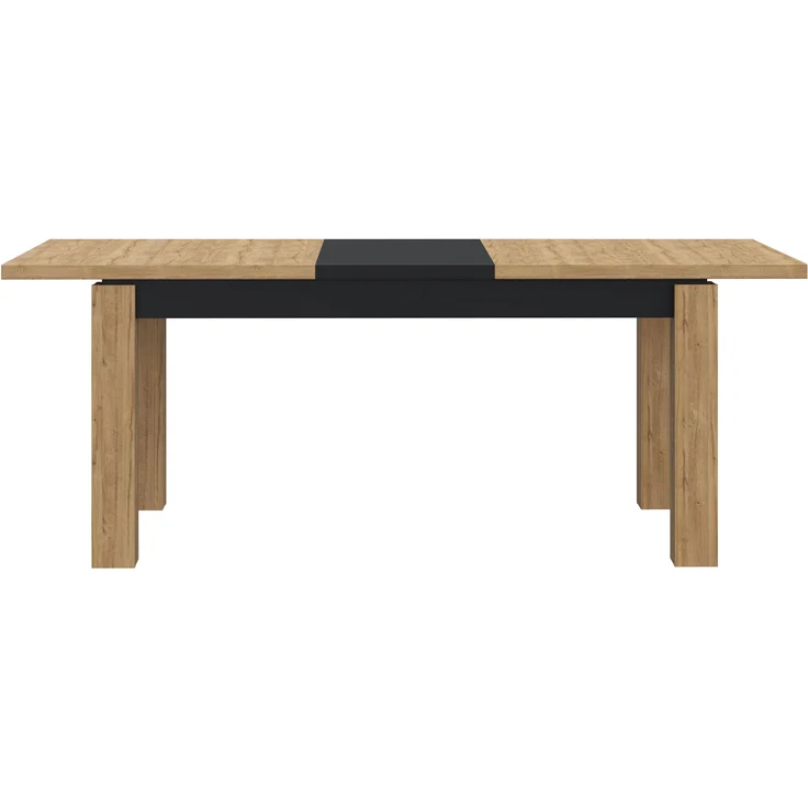 FORTE Kaszimiro Esstisch ausziehbar, Holzwerkstoff, Braun/Schwarz, 160,4 x 78,2 x 90,4 cm – Bild 4