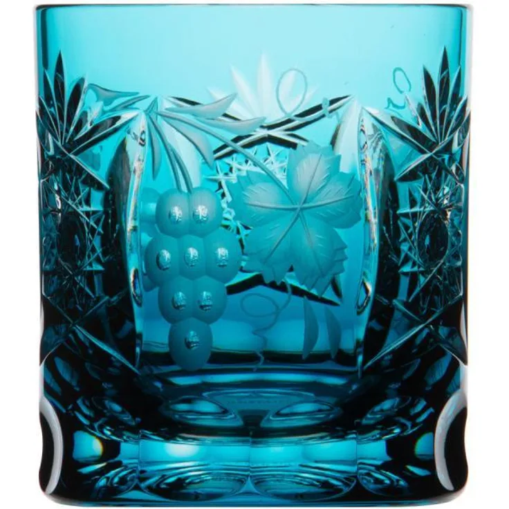 Whiskyglas Kristall Traube kobalt (9 cm)