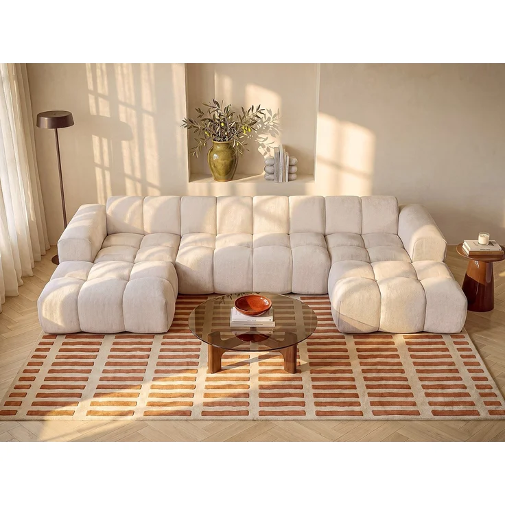 Maison Céphy - CALESO - Sofa ohne Schlafmöglichkeit - Plastik - Kunststoff (PVC) - Beige - 363 x 163 x 69.5 cm – Bild 2