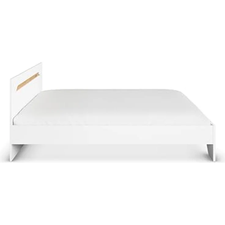 Rauch Möbel Alabama, Bett, Doppelbett für Schlafzimmer, Jugendzimmer, Gästezimmer, Kinderzimmer, Kopfteil mit elegantem Holz-Akzent, Liegefläche 180x200, Farbe Weiß, Maße 185 x 85 x 206 cm – Bild 6