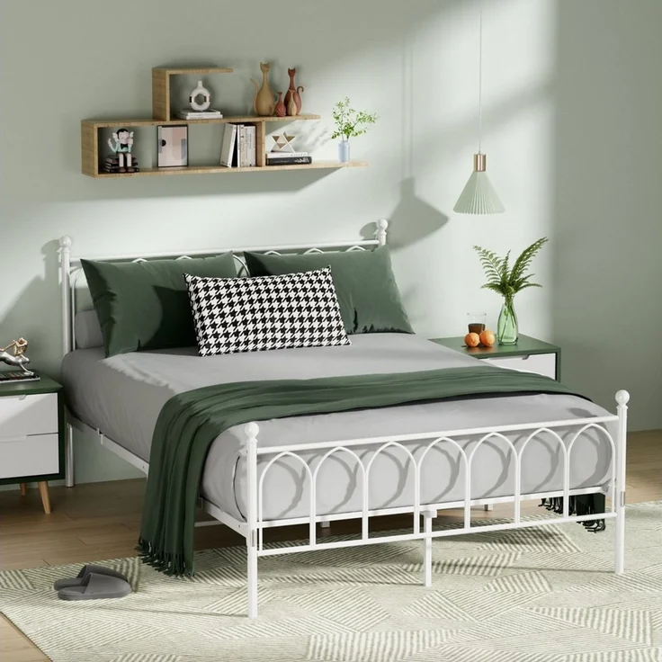 STILVORA Metallbett Metallbett 140x200 Bettgestell mit Lattenrost,Stauraum unter dem Bett – Bild 5