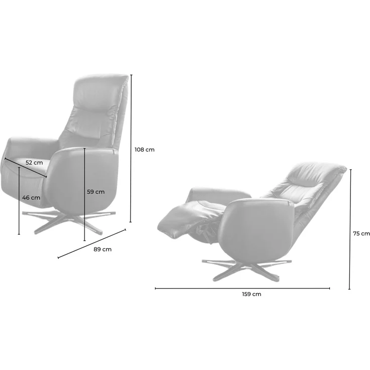 KAWOLA Sessel SARI Relaxsessel drehbar Stoff hellgrau 108 x 89 x 77 cm – Bild 10