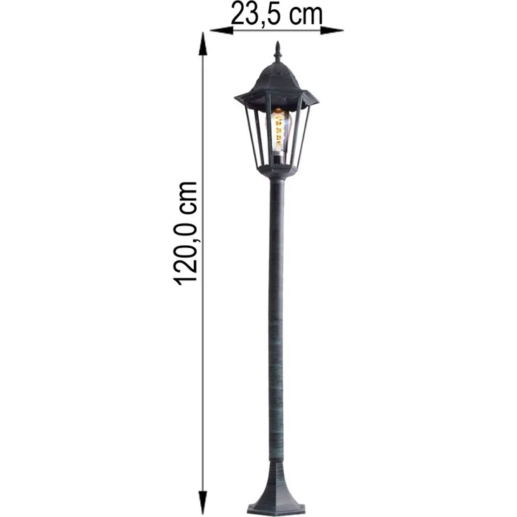 LED Stehleuchte, Laterne, grün-schwarz, Glas, H 120 cm – Bild 8