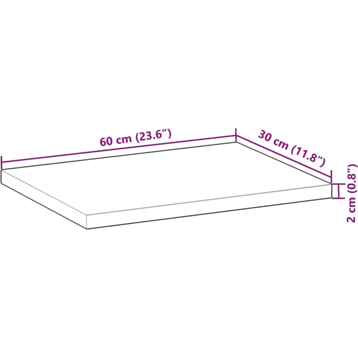 vidaXL Tischplatte 60x30x2 cm Rechteckig Massivholz Akazie 4008738 – Bild 9