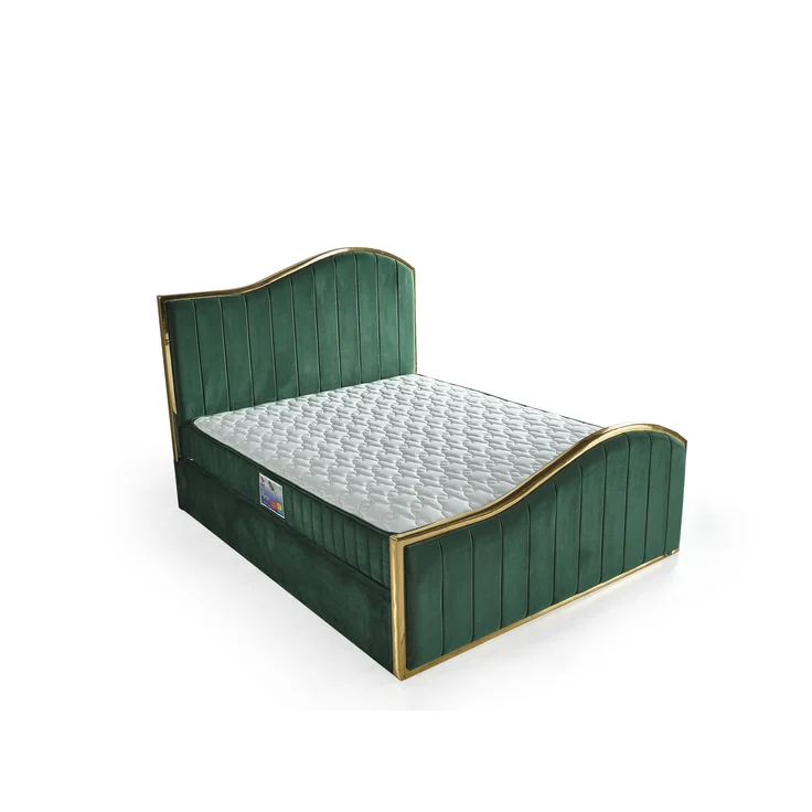 Schlafzimmer-Set "Alia" – Bett mit Bettkasten und Matratze , Bettbank, Nachttisch-Grün – Bild 3