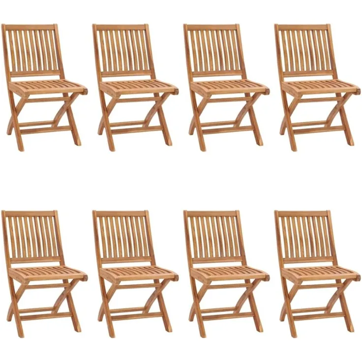 vidaXL Klappbare Gartenstühle 8 Stk. Massivholz Teak 3072806