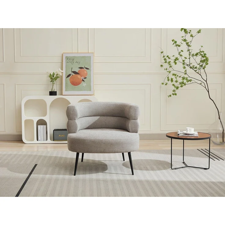 Vente-unique - CAMEDO - Sessel mit gerader Rückenlehne - Metall - Grau - 80 x 74 x 73 cm – Bild 8