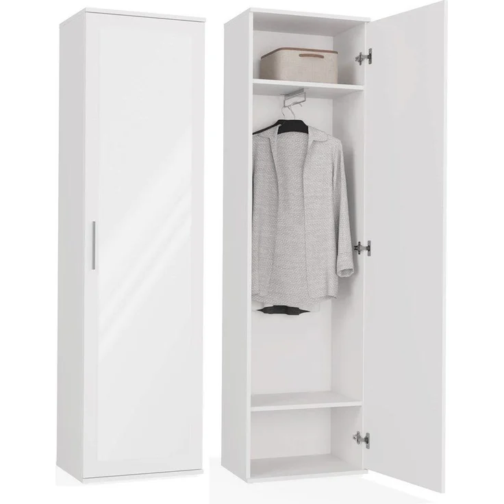 TOPESHOP GARDEROBENSCHRANK DUO Eiche Spiegel 180x50x35 (H 180 x T 35 x B 50 cm) – Bild 5