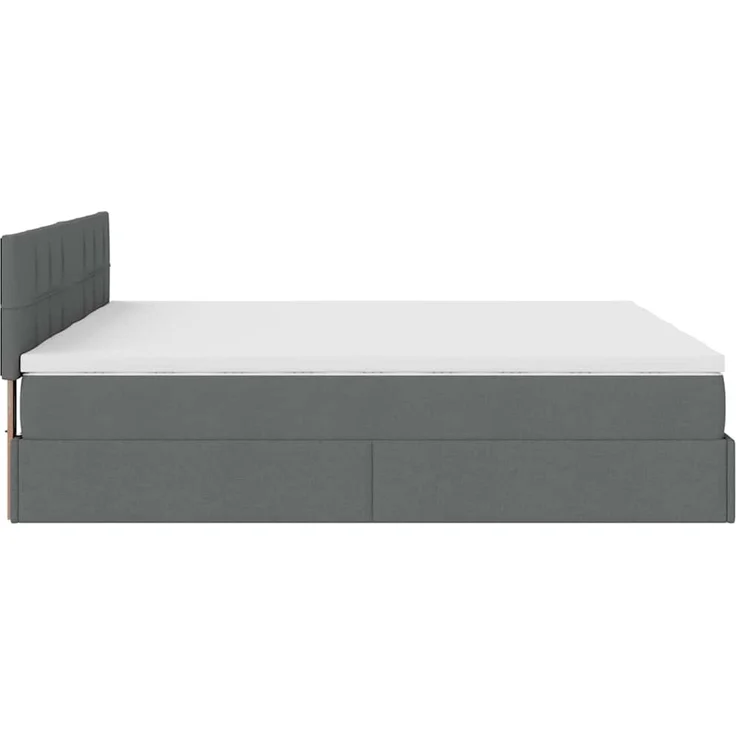 vidaXL Ottoman-Bett mit Matratzen & LEDs Dunkelgrau 160x200 cm Stoff 3312837 – Bild 10