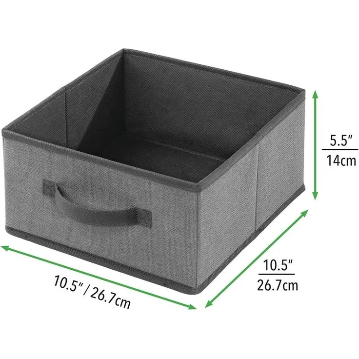 Aufbewahrungsbox Stoffbox Organizer 2er Set mDesign Griff Kunstfaser Dunkelgrau – Bild 8